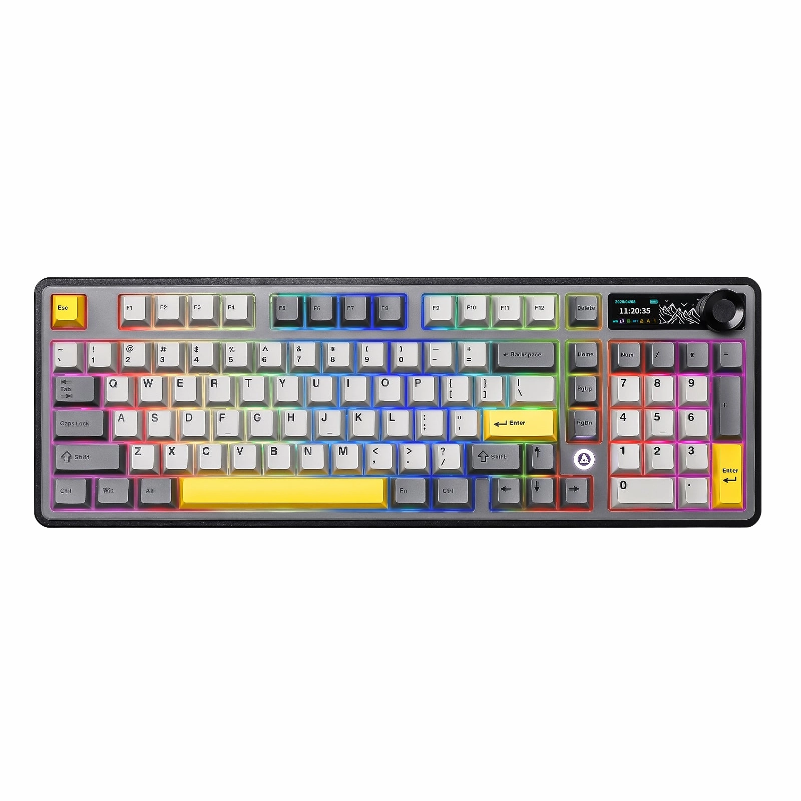 Ajazz AK980 Full Size Wireless Mechanical Keyboard Office Desk Setup Wave Lighting