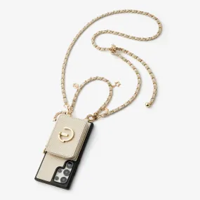 Gloss Surface Layer Protective Layer Allure Chain Series- Samsung Strap Wireless Charging Phone Case with Detachable Purse & Grip