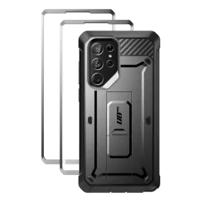 Lightweight texture Galaxy S22 Ultra Unicorn Beetle PRO Screen Protector Case-Black