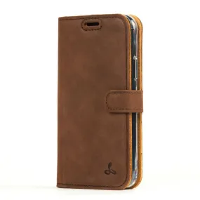 Rugged Build Google Pixel 4 - Vintage Leather Wallet Phone Case
