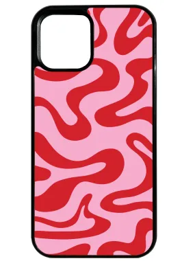 Liquid Swirl in Pink and Red Phone Case Clear Pattern Trendy Look