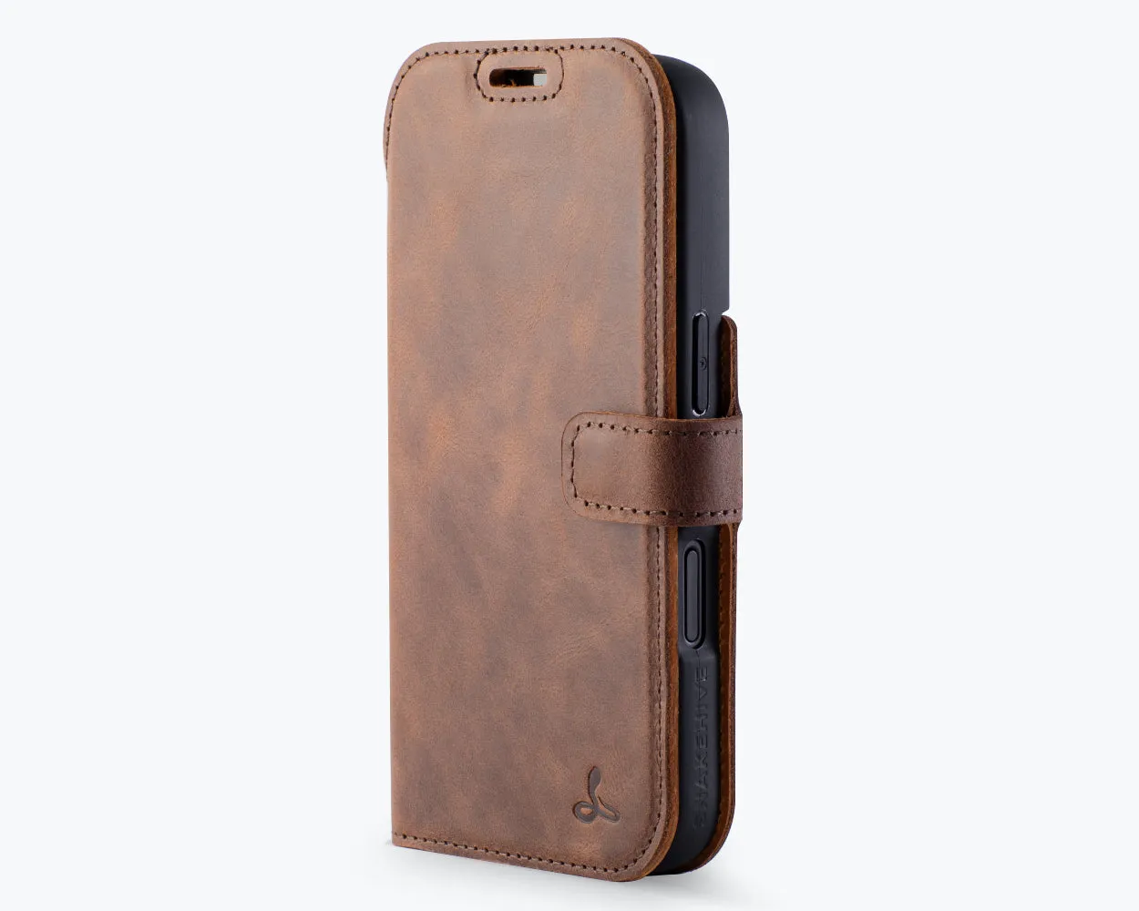 Durable Edge Finish Protective Outline Apple iPhone 17 Pro - Vintage Leather Wallet Phone Case