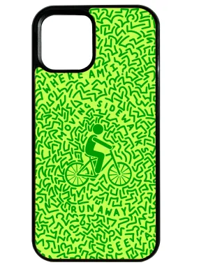 Smooth Texture Pattern Bicycle Man in Green Phone Case