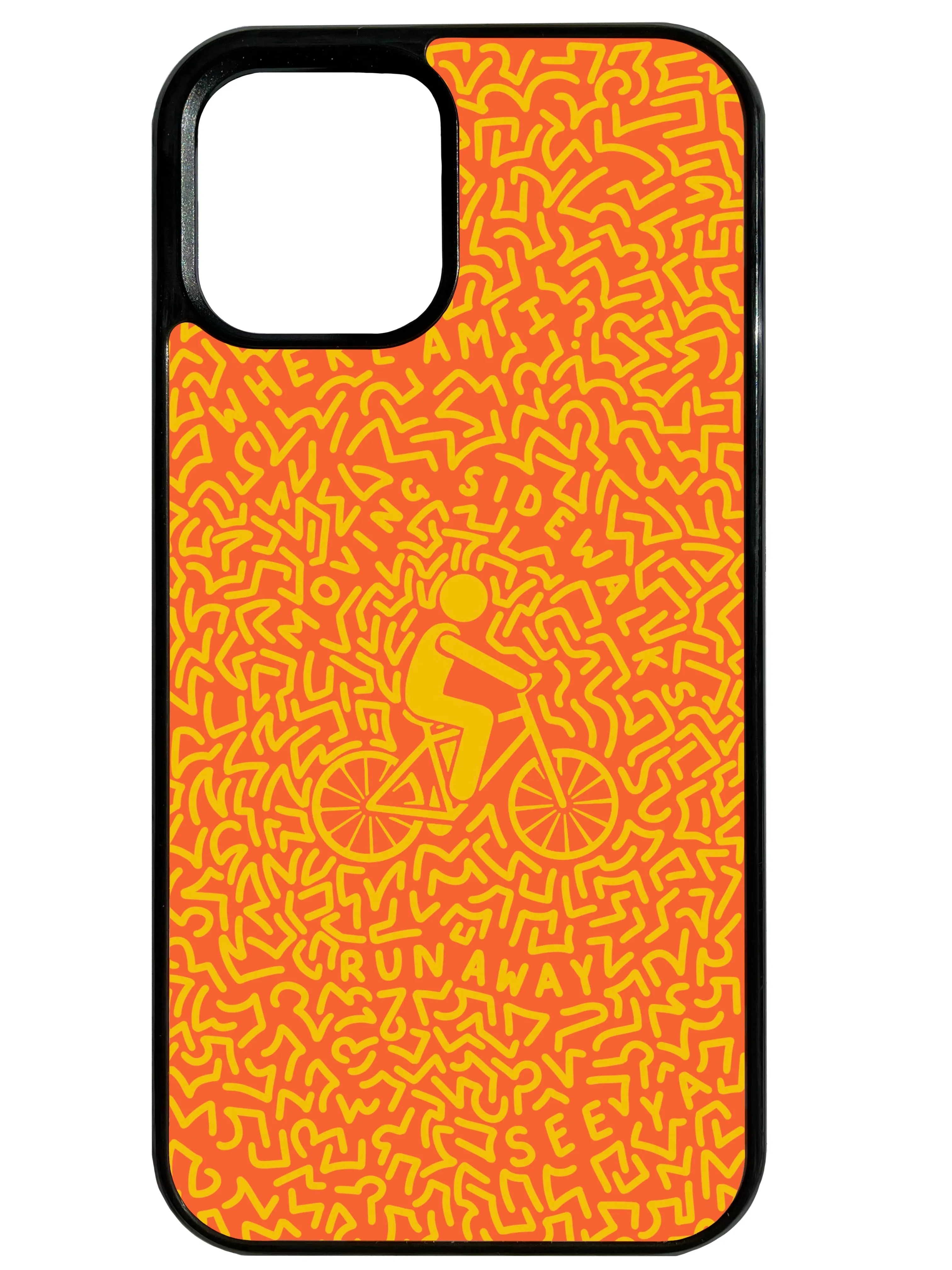 Bicycle Man in Orange Phone Case Rugged Finish