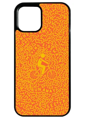 Bicycle Man in Orange Phone Case Rugged Finish