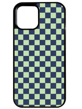Chequer in Green Phone Case Minimal Feature Durable Texture Finish