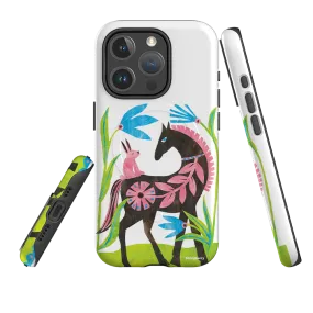 iPhone MagSafe Tough Case - Folk Horse And Bunny By Tracey English Soft Cushion