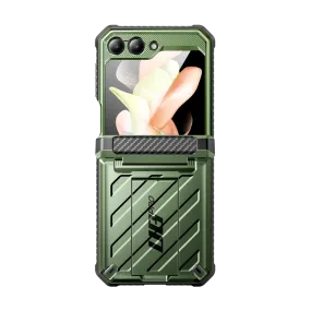 Galaxy Z Flip5 Unicorn Beetle PRO Rugged Case with Belt Clip-Dark Green Hybrid Grip Finish
