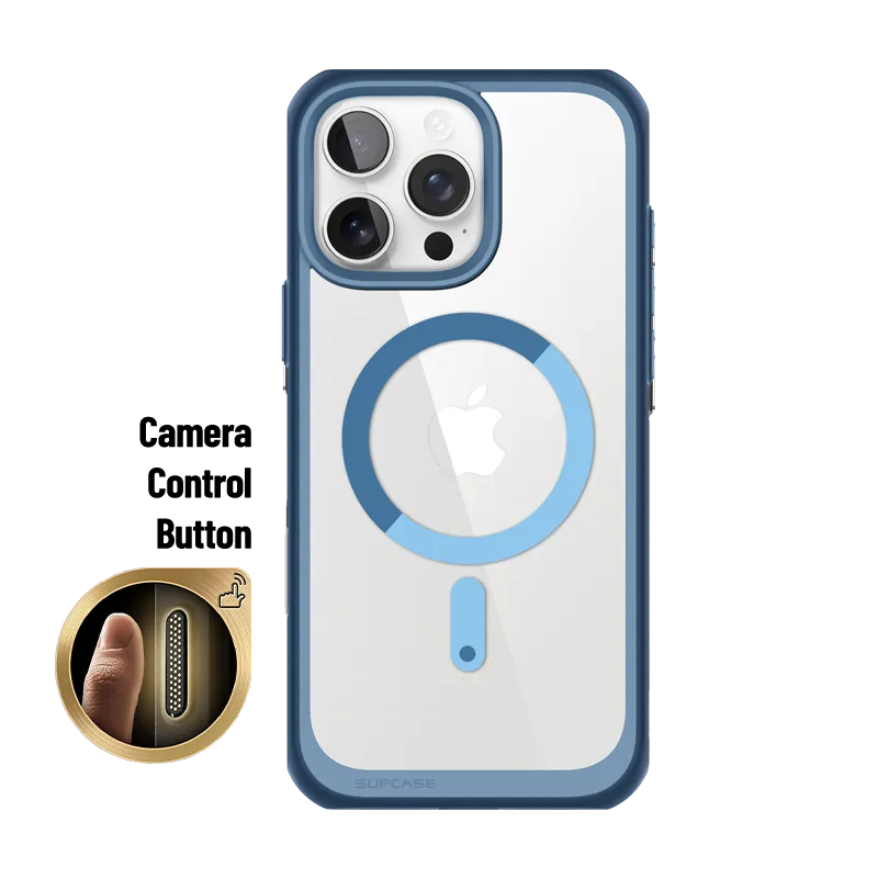 iPhone 16 Pro Max 6.9 inch Unicorn Beetle MAG Slim Clear MagSafe Camera Control Button Case-Blue Modern Form Modern Design Texture