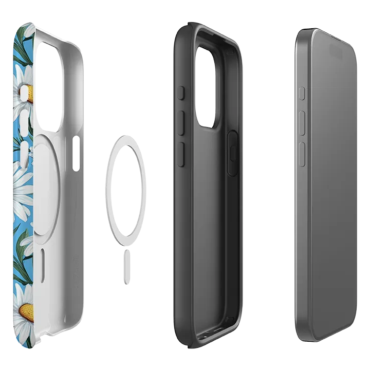 Ergonomic Texture easy installation iPhone MagSafe Tough Case - Bright Daises