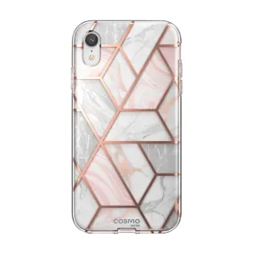 iPhone XR Cosmo Case-Marble Pink Polished Finish Protective Material