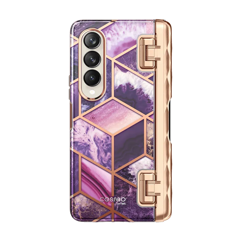 Sleek Texture Galaxy Z Fold4 Cosmo Pro - Marble Purple