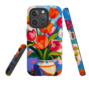 Light Shield iPhone MagSafe Tough Case - Tulip Pot Floral