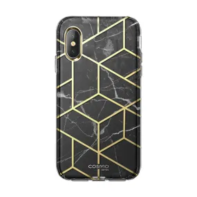 Comfort Shield Texture Rugged Frame Design iPhone XS | X Cosmo Case-Marble Black
