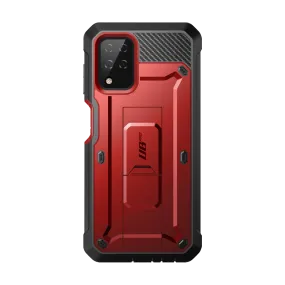 Trendy Design Polished Finish Galaxy A12 Unicorn Beetle Pro Rugged Holster Case-Metallic Red