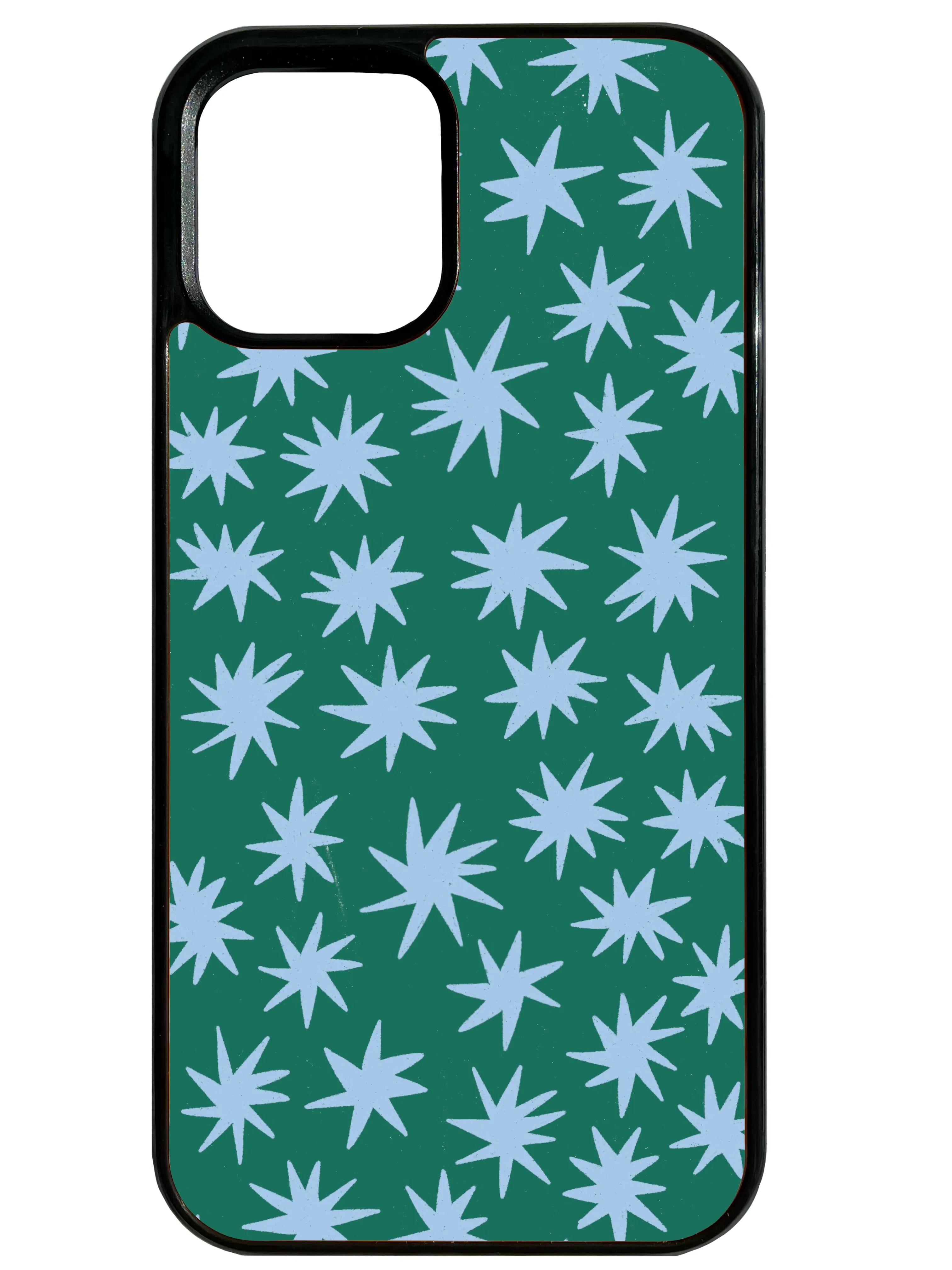 Scratch Guard Modern Texture Look Firework in Blue and Green Phone Case