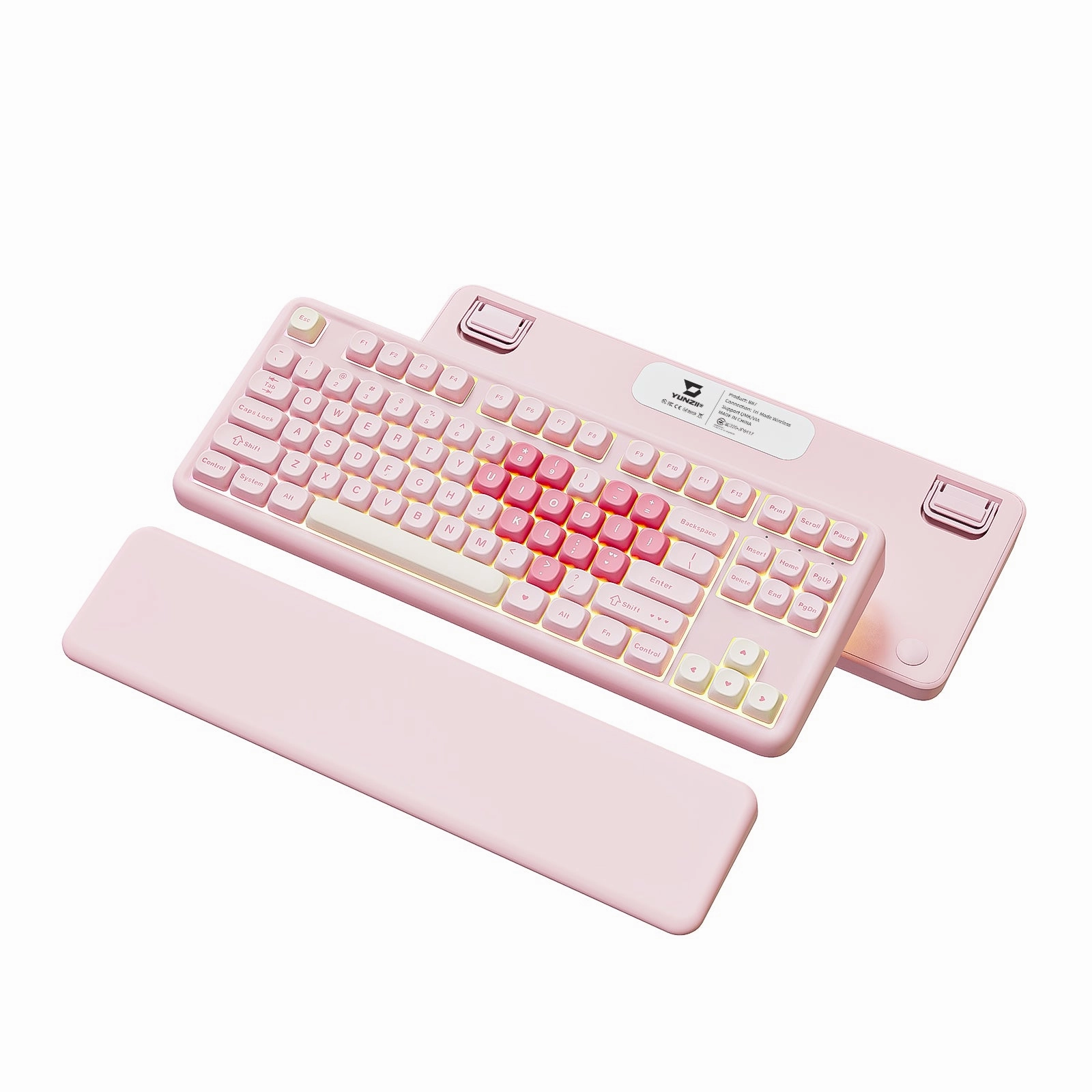 60 Percent Layout Setup YUNZII B87 Pink QMK/VIA Custom Mechanical Keyboard