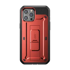 Pocket Ready iPhone 12 Pro 6.1 inch Unicorn Beetle Pro Rugged Case-Metallic Red