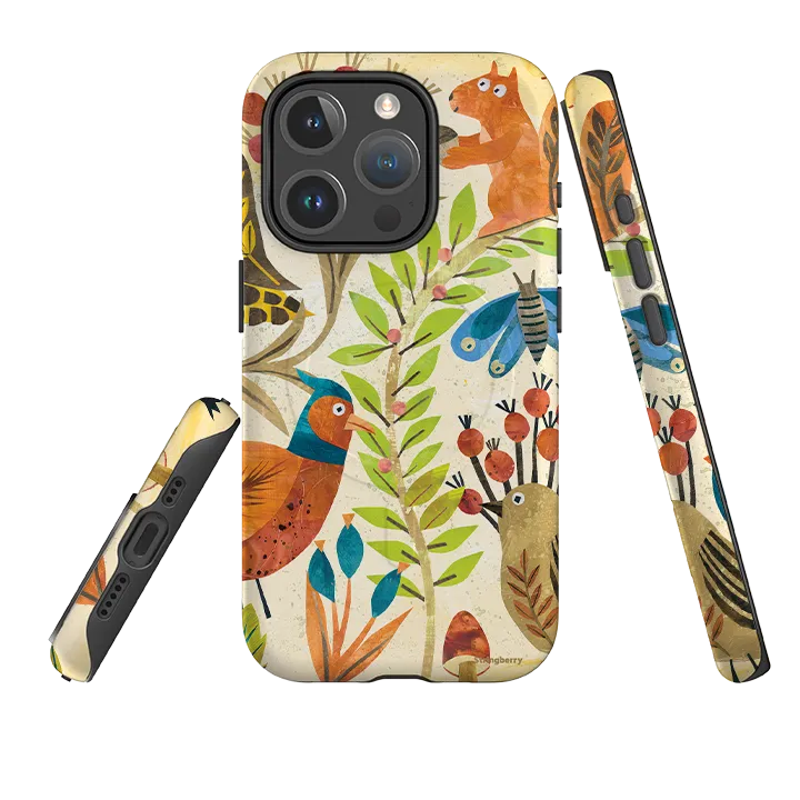 Comfort Layer Texture Shock Absorbing iPhone MagSafe Tough Case - Woodland Friends By Tracey English