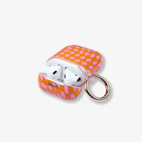 Checkmate Pink/Orange AirPods Case Soft Finish Texture Vivid Surface Detail