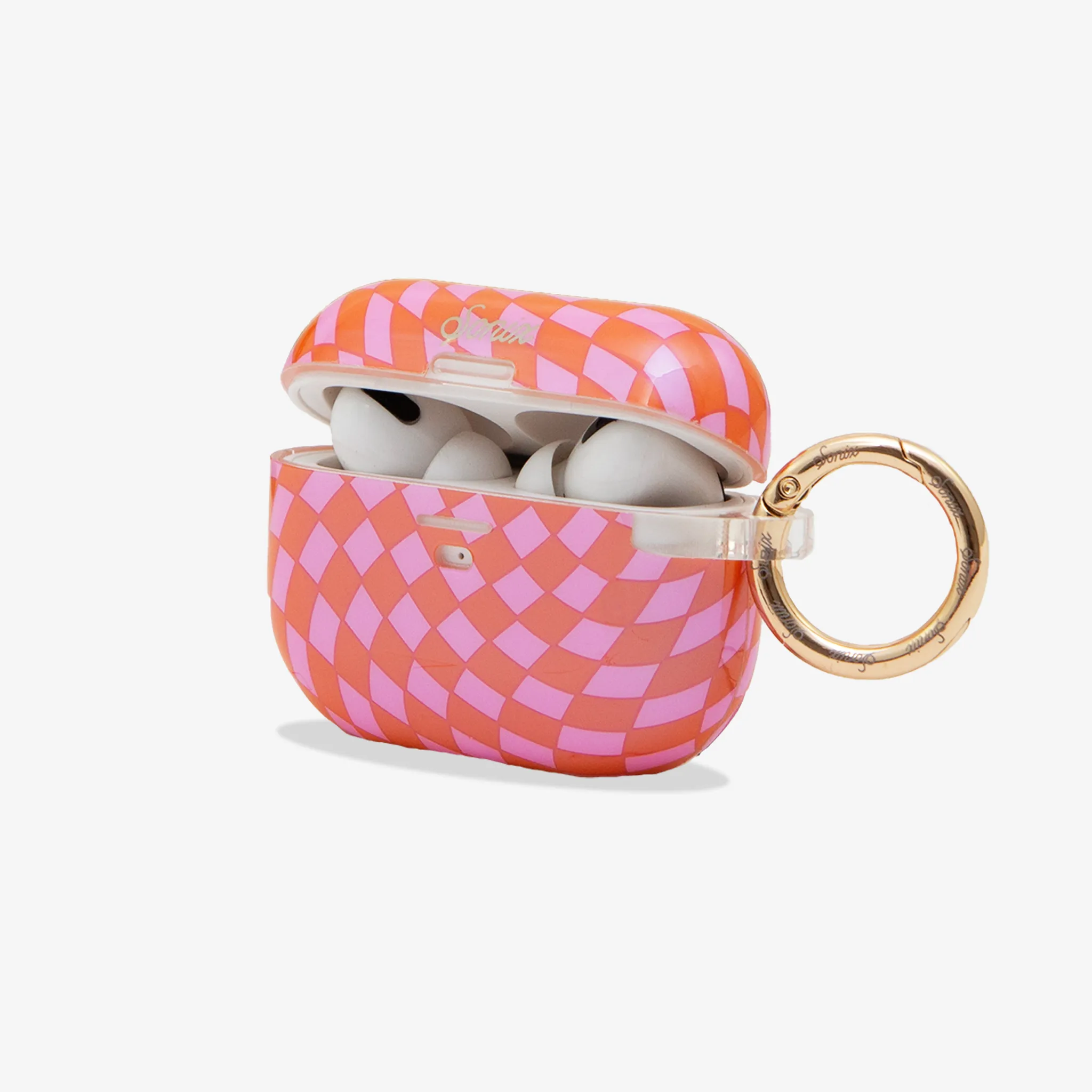 Stylish Finish Checkmate Pink/Orange AirPods Case