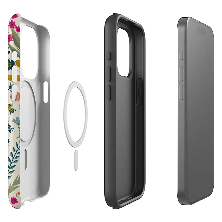 iPhone MagSafe Tough Case - Butterfly Floral By Abby Jacobs Luxury Texture Finish