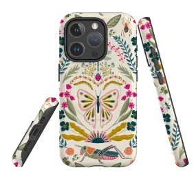 iPhone MagSafe Tough Case - Butterfly Floral By Abby Jacobs Raised Bezels Stylish Detail