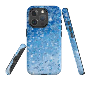 iPhone MagSafe Tough Case - Blue Glitter (case does not glitter) Classic Pattern Chic Accessory