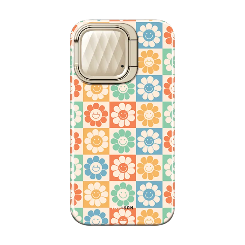 Elegant Texture Layer iPhone 15 Pro Max Cosmo Mag Case - Rainbow Daisies