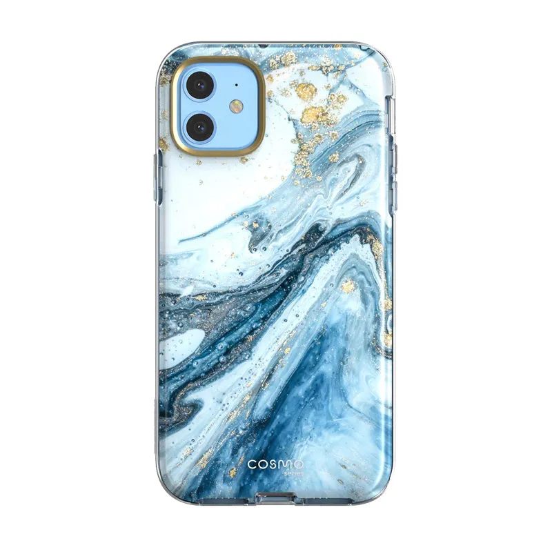 iPhone 11 Cosmo Case-Marble Blue Gift Choice Premium Surface Finish