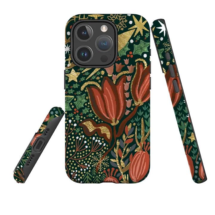 Rugged Frame Vivid colors iPhone MagSafe Tough Case - Winter Deer III By Emma Frances Grant
