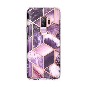 Samsung Galaxy S9 Plus Cosmo Case - Marble Purple Stylish Layer Texture