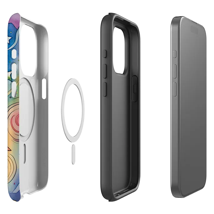 Modern Touch Elegant Pattern iPhone MagSafe Tough Case - Rainbow Stars III