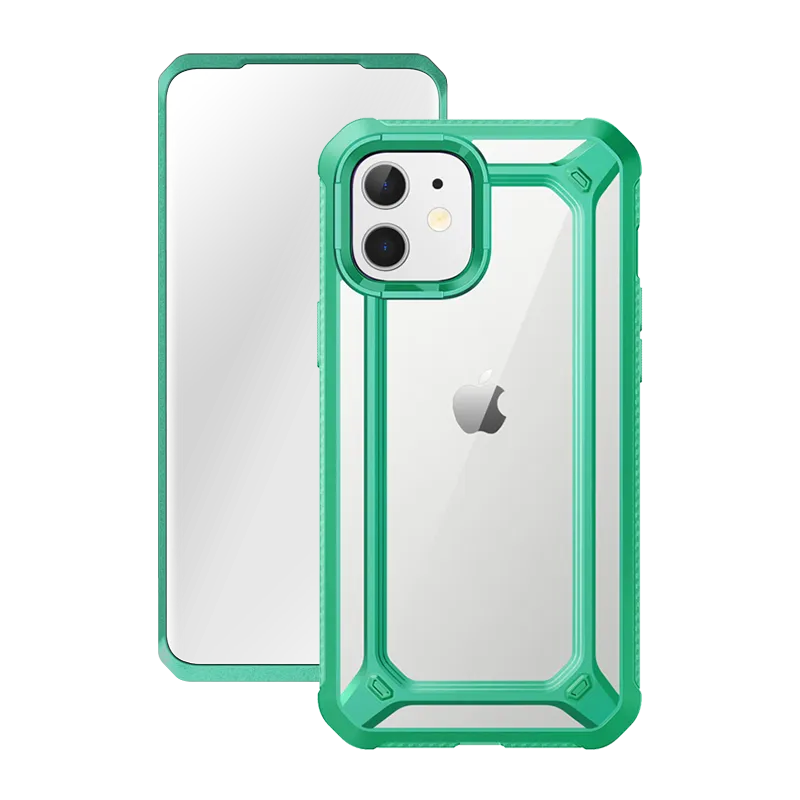 iPhone 12 mini 5.4 inch Unicorn Beetle Exo with Screen Protector Clear Case-Mint Green Clear Edge Soft Frame