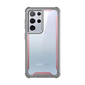 Galaxy S21 Ultra Ares Clear Rugged Case - Pink Soft Touch