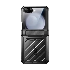 Drop Shield Smooth Surface Layer Galaxy Z Flip7 Unicorn Beetle PRO Rugged Case with Belt Clip-Black