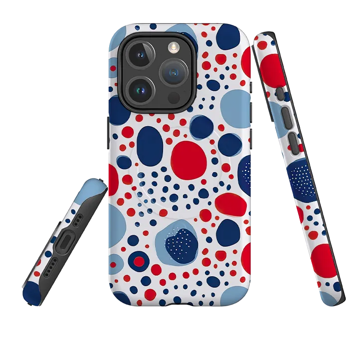 Modern Texture iPhone MagSafe Tough Case - Space Polka Dots III