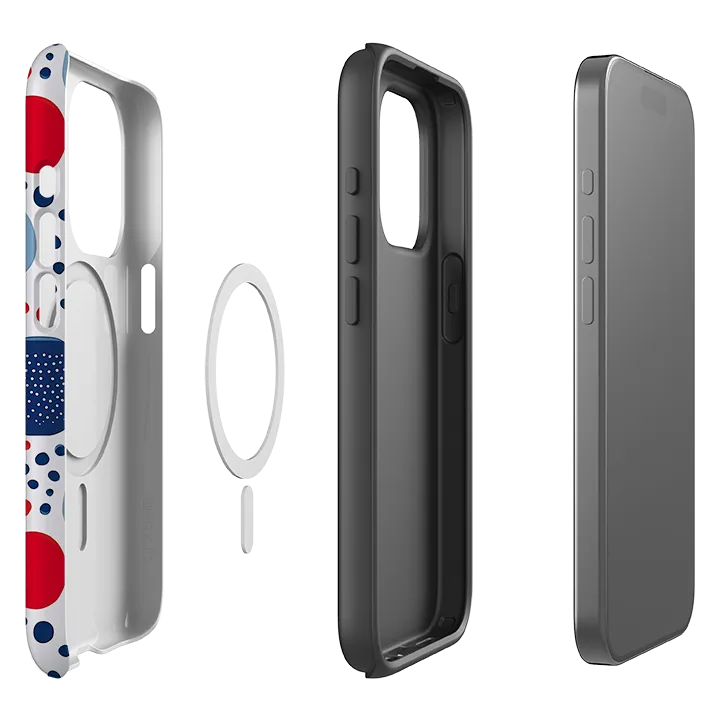 iPhone MagSafe Tough Case - Space Polka Dots III Polished Finish Texture Modern Edge