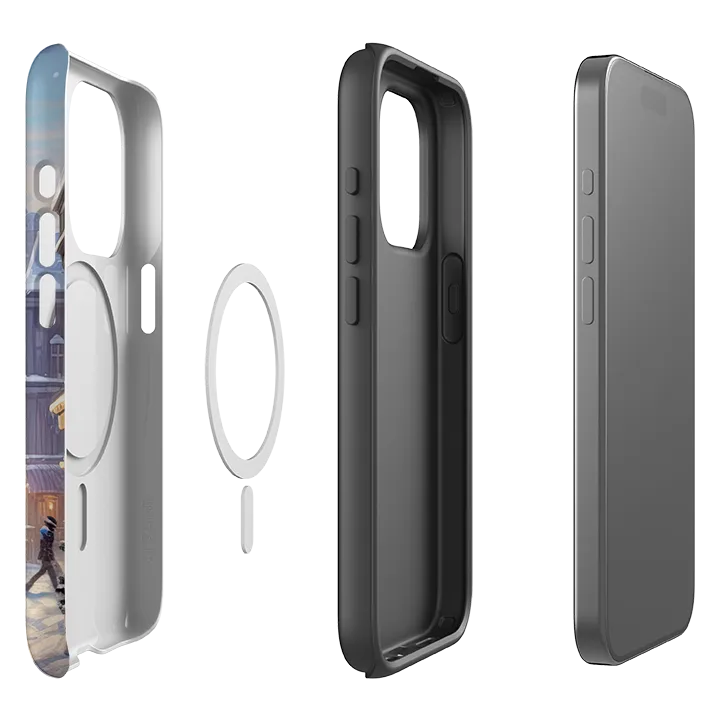 Ergonomic grip Modern Frame iPhone MagSafe Tough Case - Winter Shopping