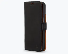 Clear Pattern Apple iPhone 14 - Vintage Leather Wallet Phone Case (Side Clasp)