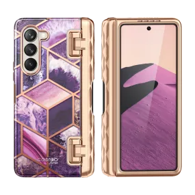 Sleek Texture Smooth Pattern Design Galaxy Z Fold5 Cosmo Pro - Marble Purple