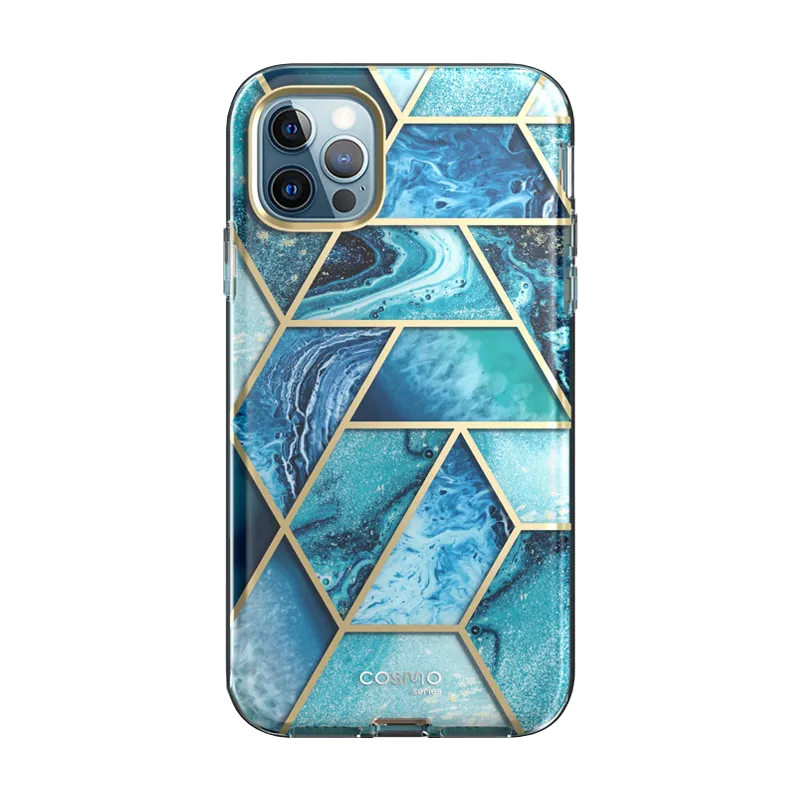 Rugged Build Texture Refined Style iPhone 13 Pro Cosmo Case - Ocean Blue