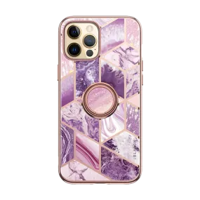 Universal Fit Color Finish iPhone 13 Pro Cosmo Snap Case - Marble Purple