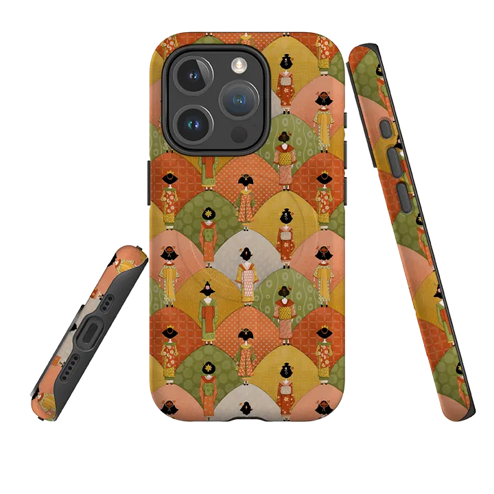 Smooth Coating Hybrid Pattern iPhone MagSafe Tough Case - Geisha By Maja Lindberg