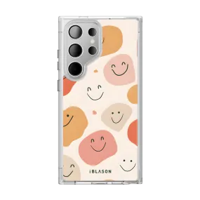 Galaxy S24 Ultra Halo MagSafe Cute Phone Case - Happy Minimal Pattern Magnetic Mount