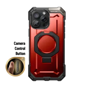 Smooth Look Texture Smooth Edge Design iPhone 16 Pro 6.3 inch UB Grip MagSafe Camera Control Button Phone Case-Metallic Red