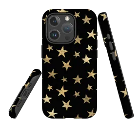 Comfort touch iPhone MagSafe Tough Case - Black and Gold Stars