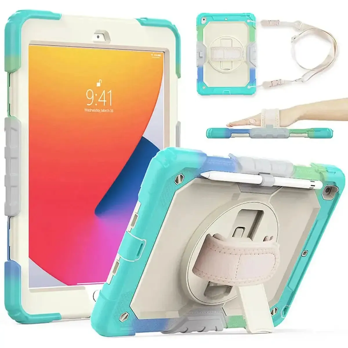 Luxury Look Clear Frame IPAD CASE FOR KIDS WITH STRAP