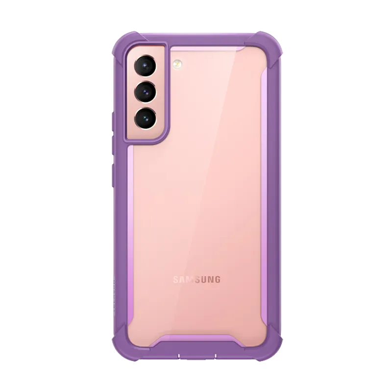 Galaxy S22 Ares Clear Rugged Case -  Purple Trendy Design Luxury Finish Texture