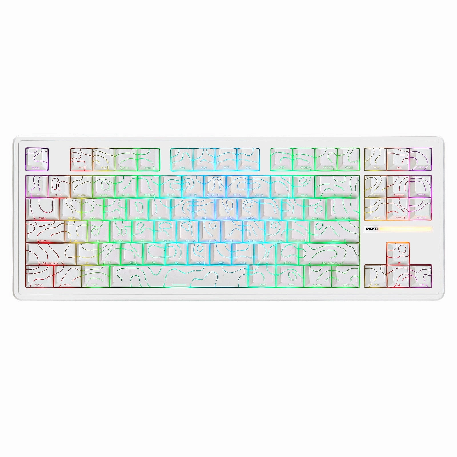 YUNZII YZ87 White Line Mechanical Gaming Keyboard Mechanical Touch Keys